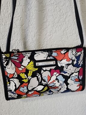 Nine West Black Floral Crossbody with Multicolor Blooms